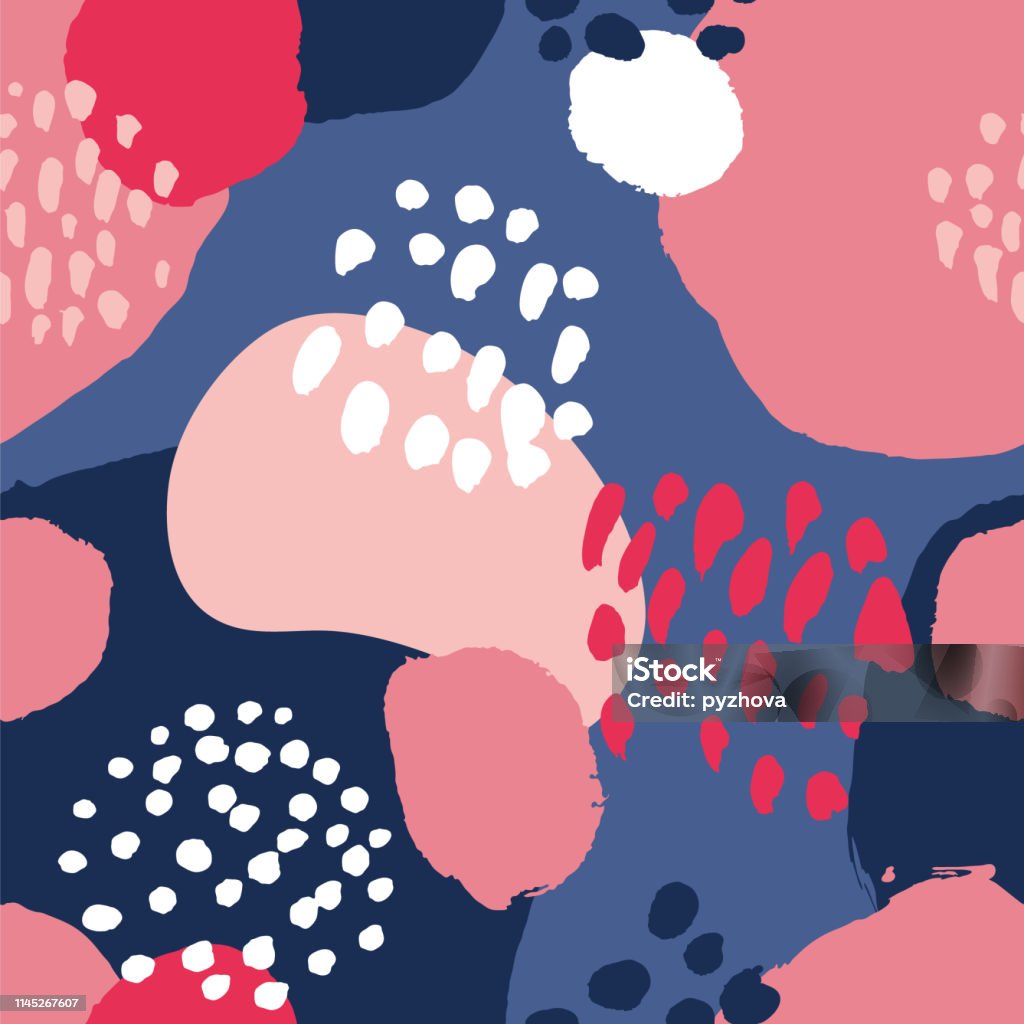 Texture Pattern Point Vector Seamless Pattern Colorful Painted Watercolor Points Hand Drawn ...