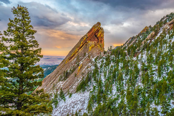 istock Colorful Sunset on Flatirons in Boulder, Colorado 1145274826