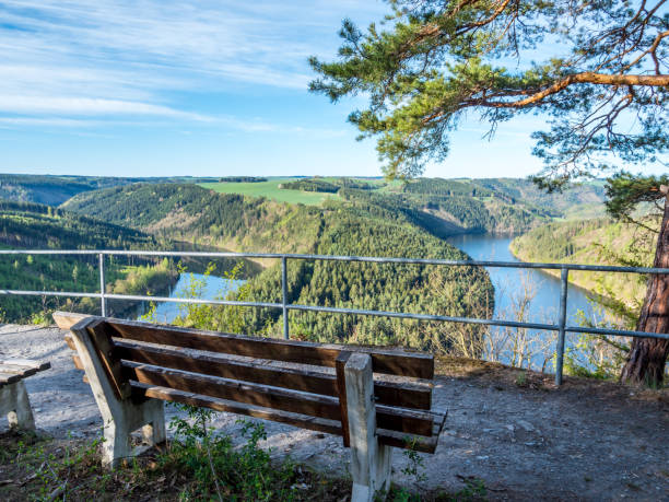 istock Bench to relax at the Saaleschleife 1145276904