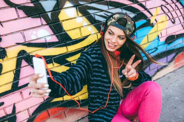 Selfies by the street art