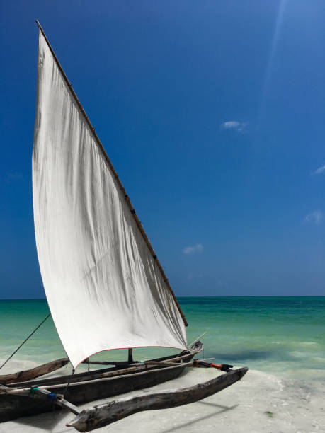 istock Old-fashioned Sailboat on Tropical Coastline 1145285114