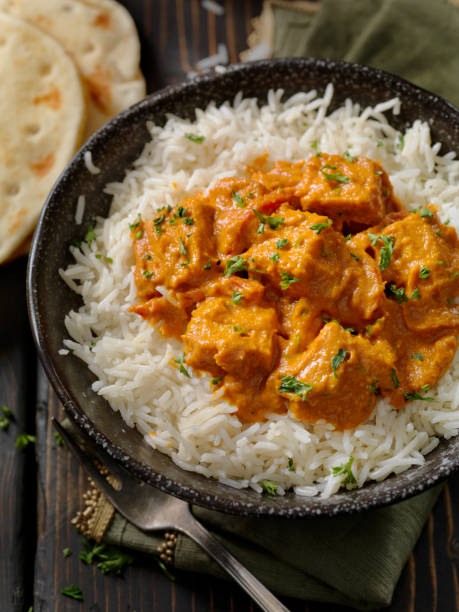 istock Tofu Curry with Rice and Naan Bread 1145286452