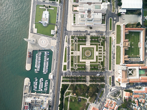 Top View of Belem District in Lisbon, Portugal