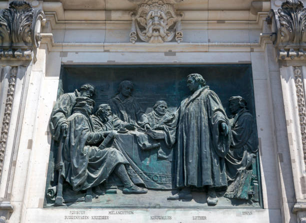 Berlin, Germany - July 01, 2018: Bas-relief on the building of Berlin Cathedral