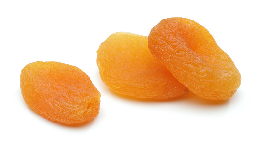 Dried Turkish apricot isolated on white