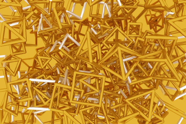 istock Bunch of triangle or square, flying, inter-locked, for design texture & background. 3D rendering. 1145291422