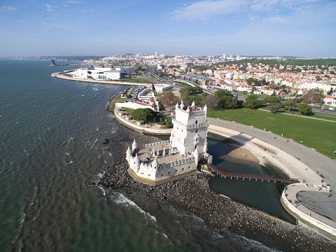 Aerial View of Belem Tower, Lisbon, Portugal