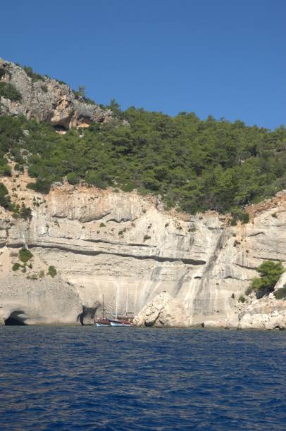 istock Big rock close-up in the Mediterranean Sea. 1145297282