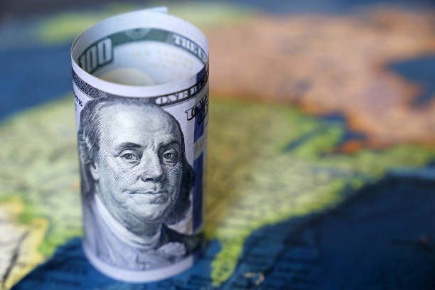 istock Dollar bills on the map of USA 1145298677