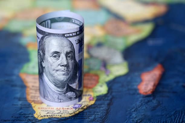 istock US dollar on the Africa map background 1145298679