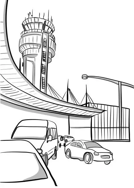 Vector illustration of Airport Airline Departure