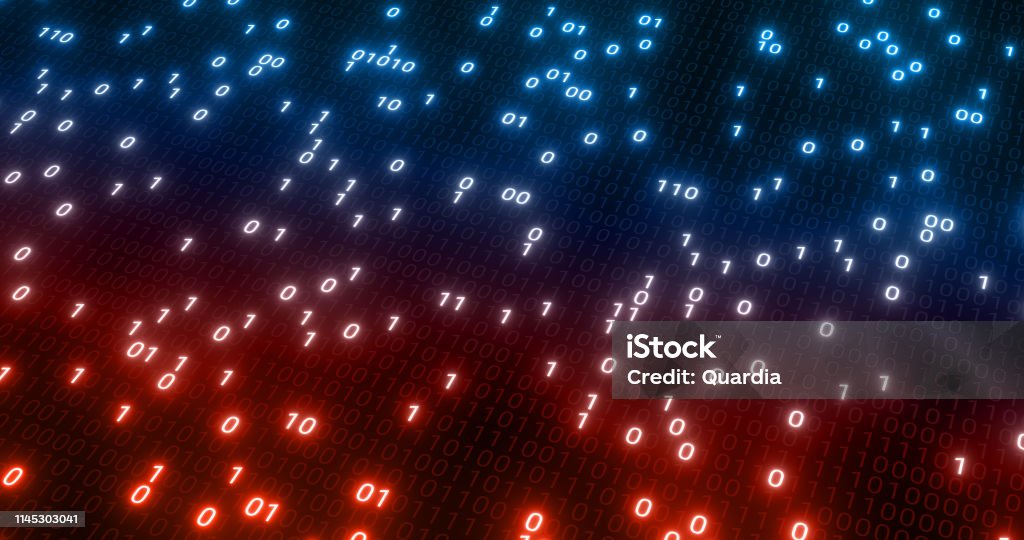 Hacking Red And Blue Digital Binary Code Matrix 01 Background Hacker ...