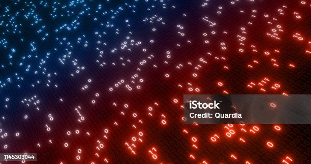 Hacking Red And Blue Digital Binary Code Matrix 01 Background Hacker ...