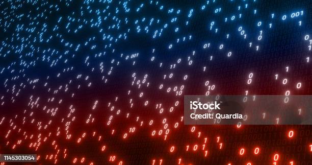 Hacking Red And Blue Digital Binary Code Matrix 01 Background Hacker ...