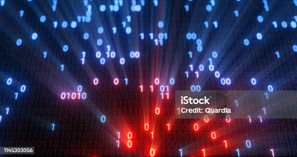 Hacking Red And Blue Digital Binary Code Matrix 01 Background Hacker ...
