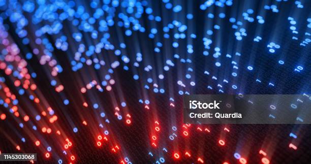 Hacking Red And Blue Digital Binary Code Matrix 01 Background Hacker ...
