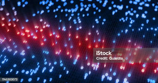 Hacking Red And Blue Digital Binary Code Matrix 01 Background Hacker ...
