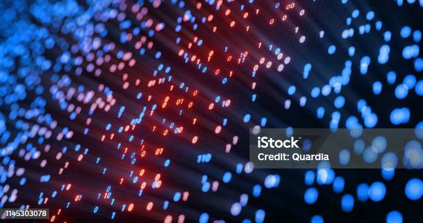 Hacking Red And Blue Digital Binary Code Matrix 01 Background Hacker ...