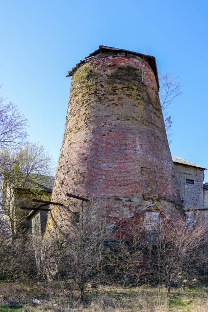 istock A wide angle shot from the base of an abandoned windmill 1145303145