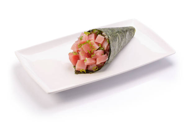 istock Temaki Tuna Sushi on white background 1145303245