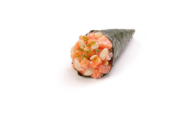 istock Temaki Shrimp Sushi on white background 1145303247