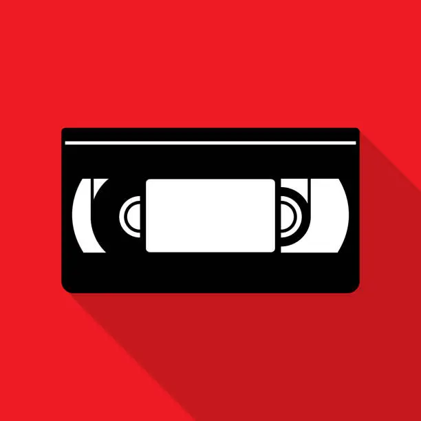 Vector illustration of VHS Tape Icon Silhouette 2