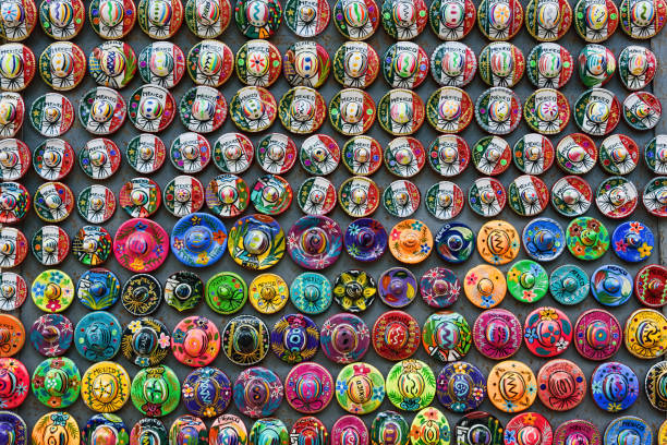 istock Colorful Sombrero magnet souvenirs, Yucatan, Mexico 1145304940