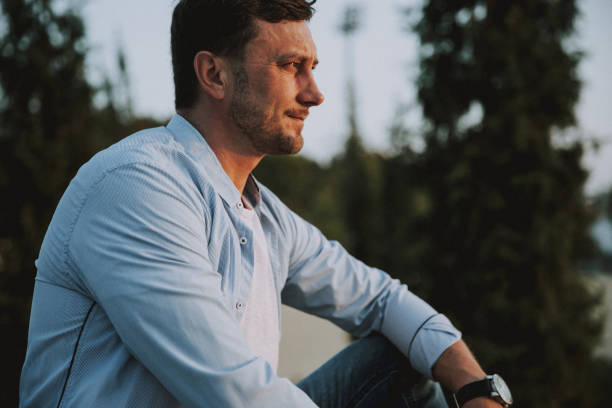 relationship difficulties / lonely pensive man portrait