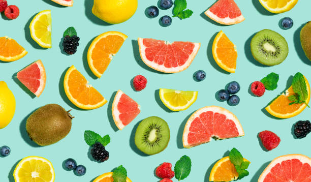Collection of mixed fruits Collection of mixed fruits overhead view flat lay fruits stock pictures, royalty-free photos & images