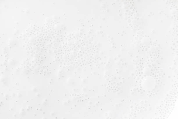 White surface with bubbles, top view stock photo