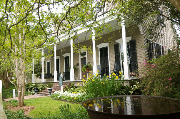 St Francisville, Louisiana, USA - 2019: View of a house near downtown in the characteristic style of the city.