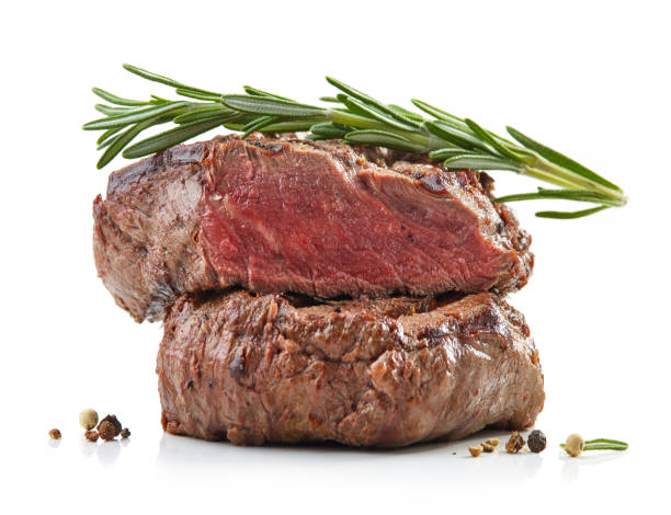 istock stack of two juicy grilled beef fillet steaks 1145329181