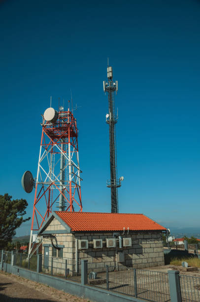 istock Telecommunication towers on a base transceiver station 1145331719