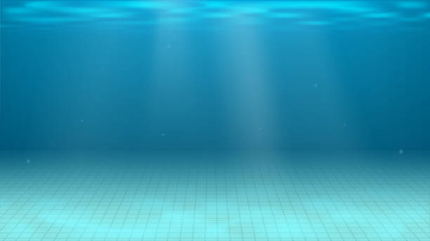 stockillustraties, clipart, cartoons en iconen met zwembad onder - binnenopname