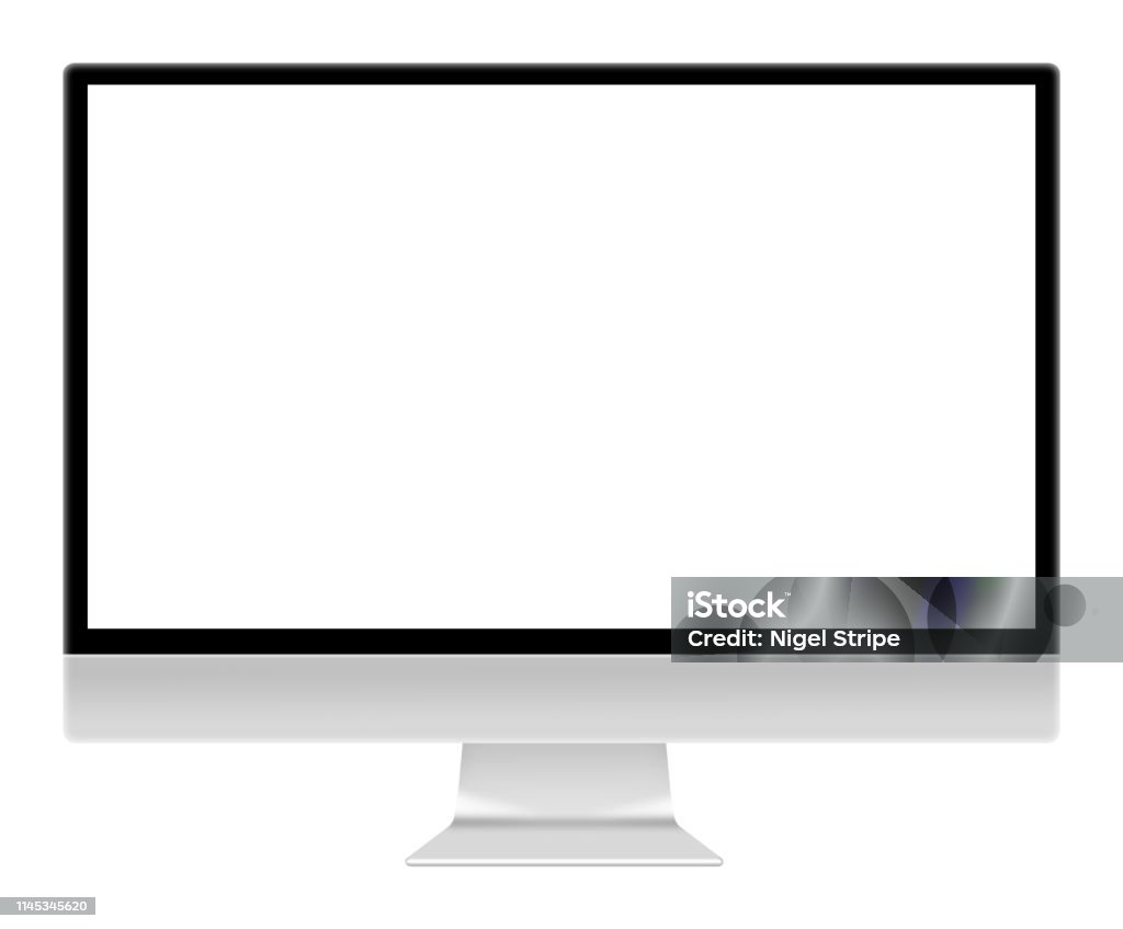 Computer monitor screen illustration isolated on white with clipping path Computer Monitor Stock Photo