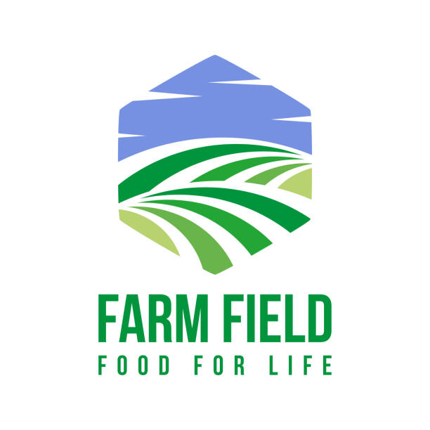 illustrations, cliparts, dessins animés et icônes de logo de ferme - hill farm