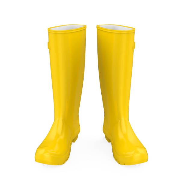 Yellow Gumboots isolated on white background. 3D render