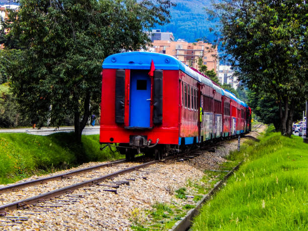 istock Train moving away in a railroad 1145357689