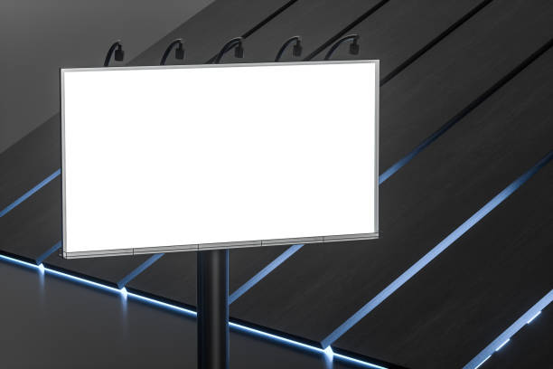 istock 3d rendering, blank advertising board In the night scene 1145358938