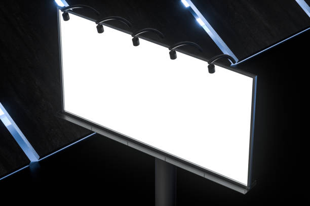 istock 3d rendering, blank advertising board In the night scene 1145358946