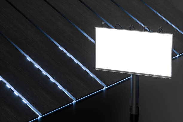 istock 3d rendering, blank advertising board In the night scene 1145358952