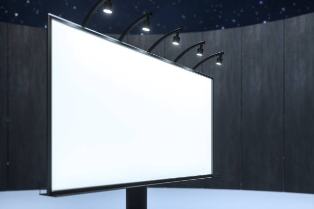istock 3d rendering, blank advertising board In the night scene 1145359027