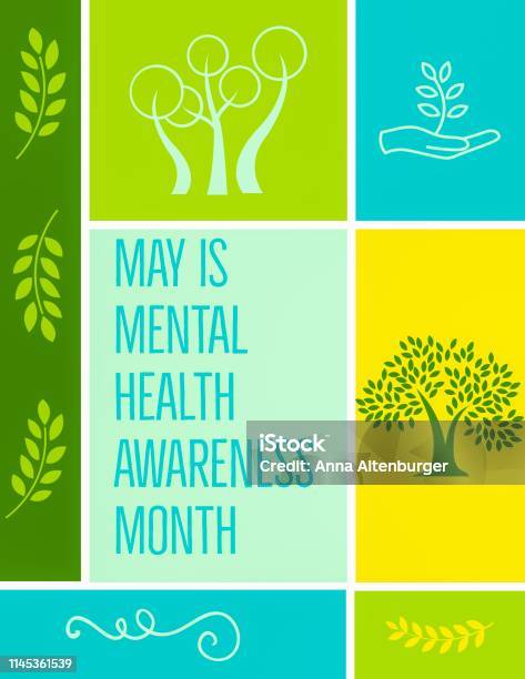Mental Health Awareness Month Stock Illustration - Download Image Now - Mental Health Awareness Month, Mental Health Awareness, May