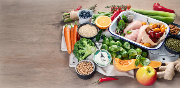 istock Balanced diet. Healthy eating, clean and detox  concept 1145376872