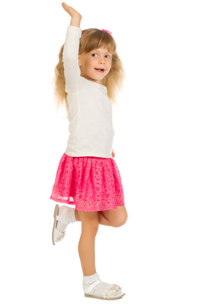 istock Little funny girl isolated 1145377594