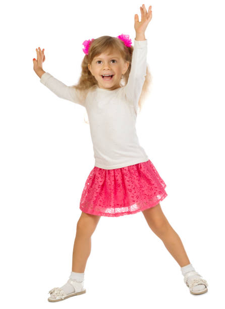 istock Little funny girl isolated 1145377906