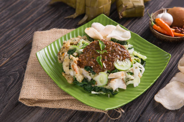 istock vegetable with peanut sauce. lotek gado gado 1145380286