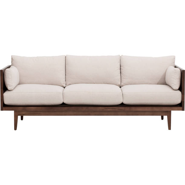 istock Modern living-room interior with white couch near empty beige wall. 1145380481