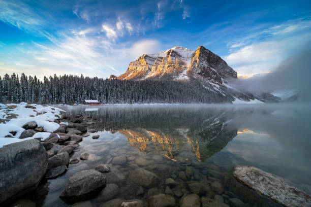 istock dramatic landscape of Pyramid Lake with rocky mountains 1145382511