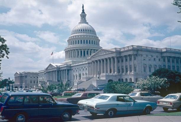The Capitol in Washington DC, USA Washington DC, USA, 1977. The Capitol building from the outside. united states senate photos stock pictures, royalty-free photos & images